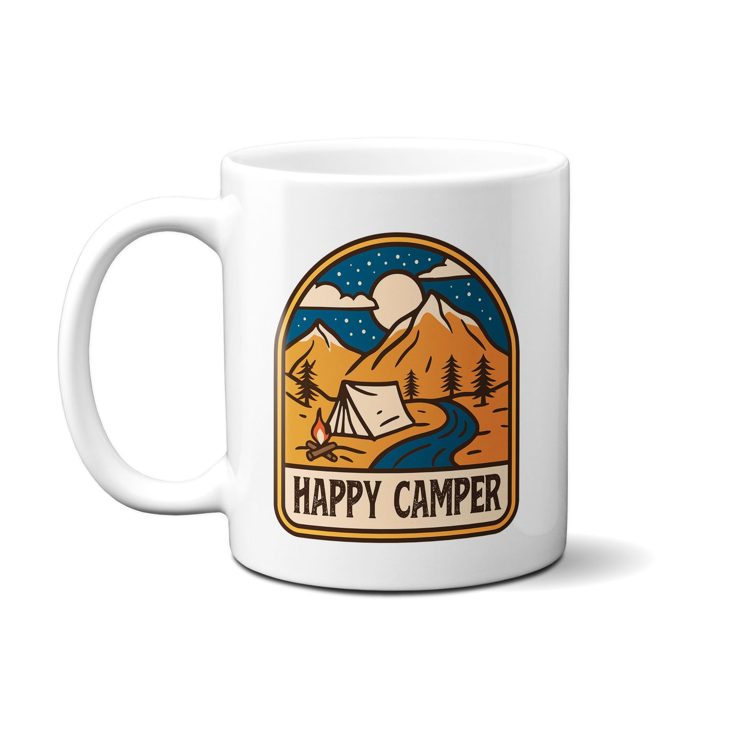 Happy Camper Badge Mug
