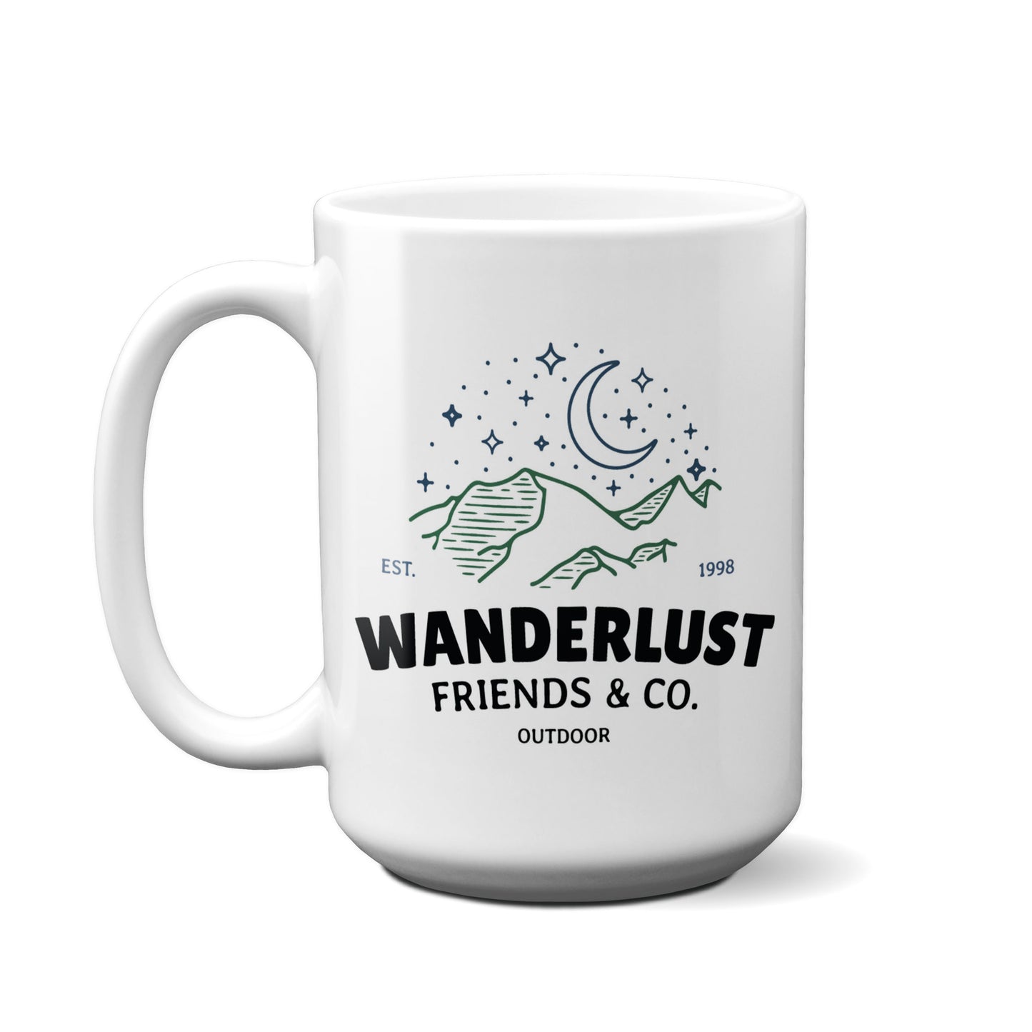 Wanderlust Friends & Co Badge Mug