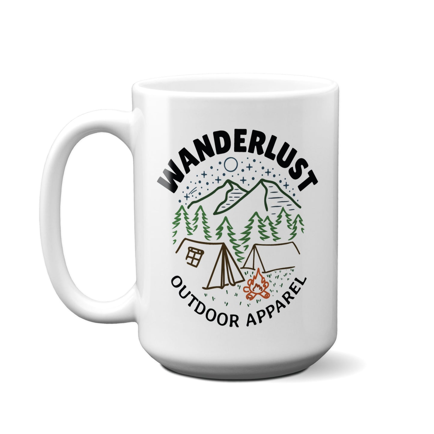Wanderlust Outdoor Apparel Badge Mug