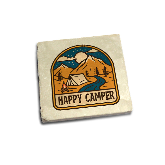 Happy Camper Badge Coaster