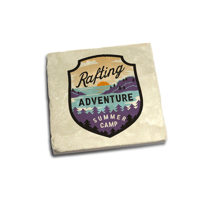 Rafting Summer Camp Badge Coaster