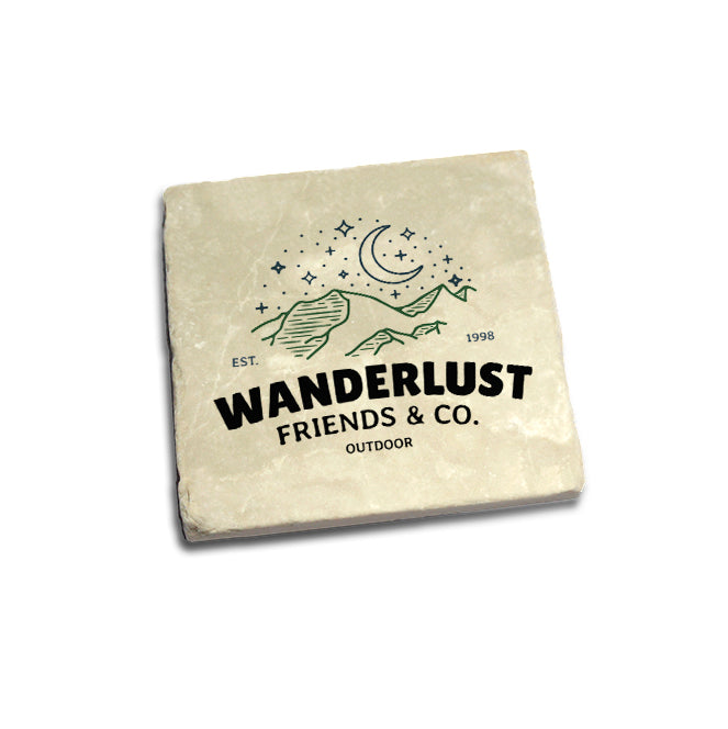 Wanderlust Friends & Co Badge Coaster