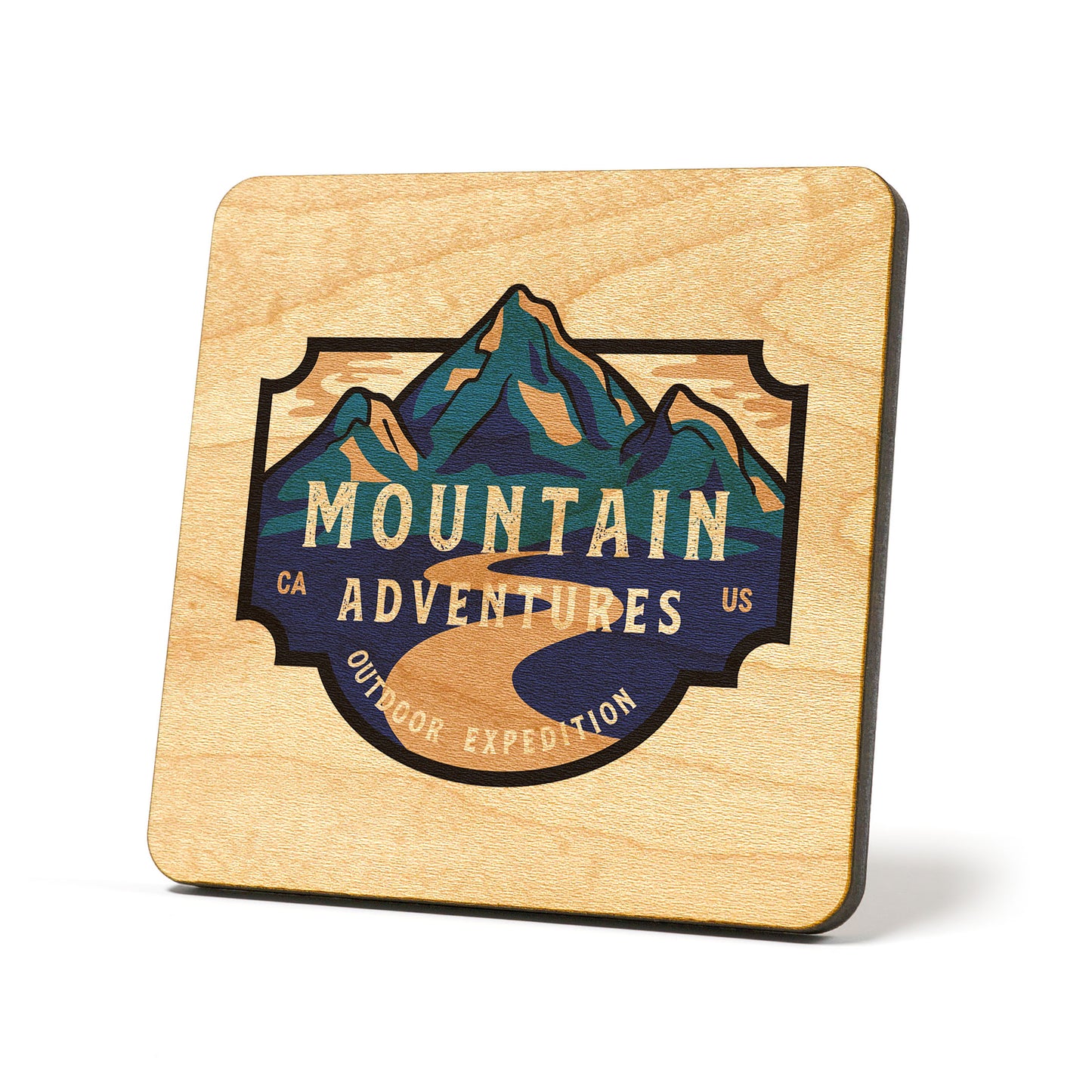 Mountain Adventures Badge Coaster