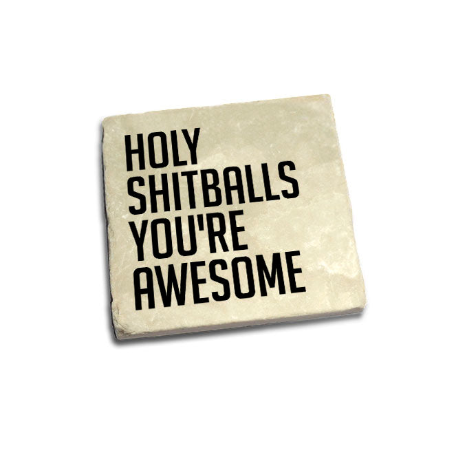 Holy Shitballs You're Awesome Quote Coaster