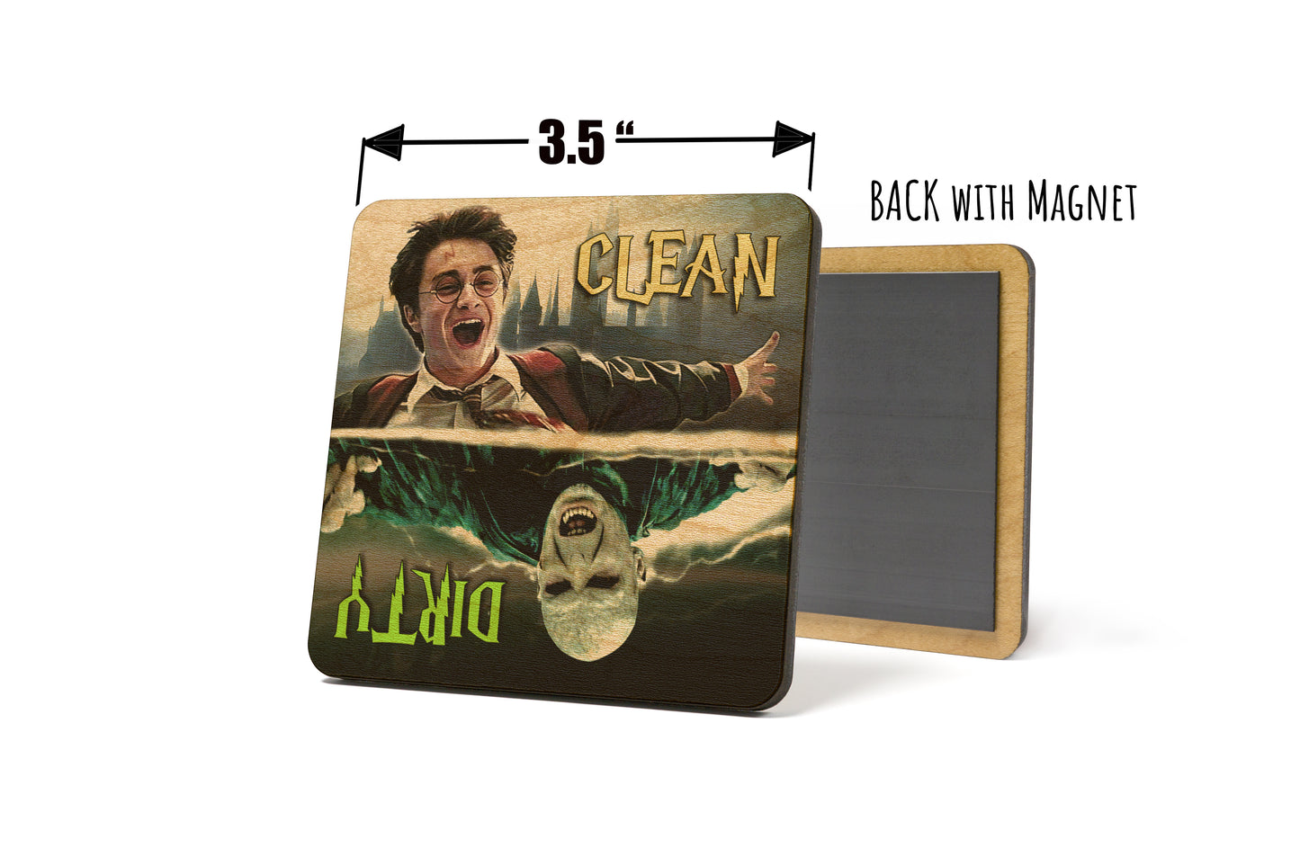 Harry Potter and Voldemort Dirty Clean Dishwasher Magnet