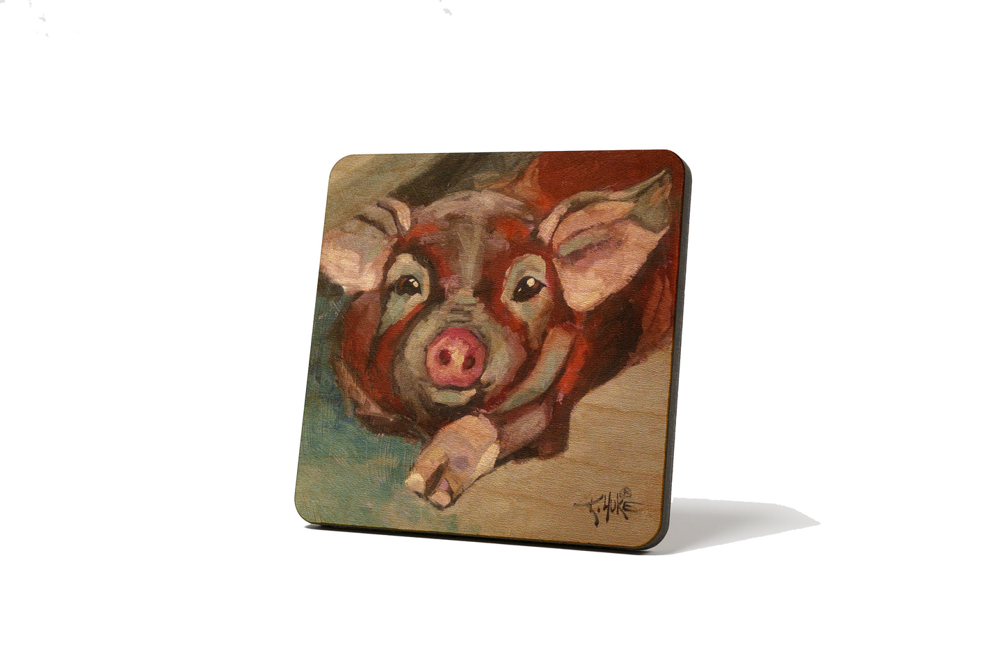 Red Pig Coaster by K. Huke