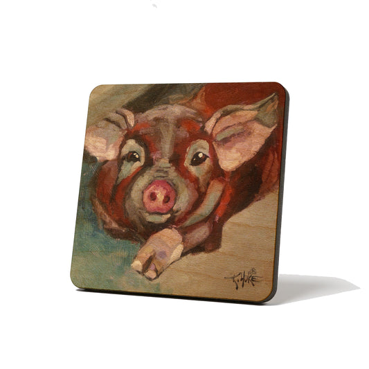 Red Pig Coaster by K. Huke