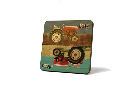 Red Tractor Dirty Clean Dishwasher Magnet