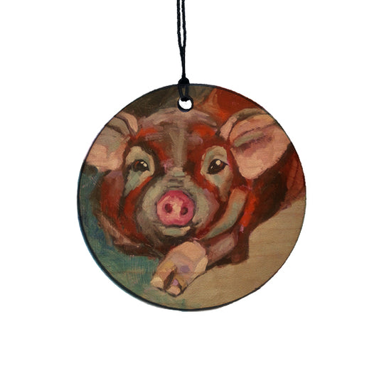 Red Pig Ornament By K. Huke