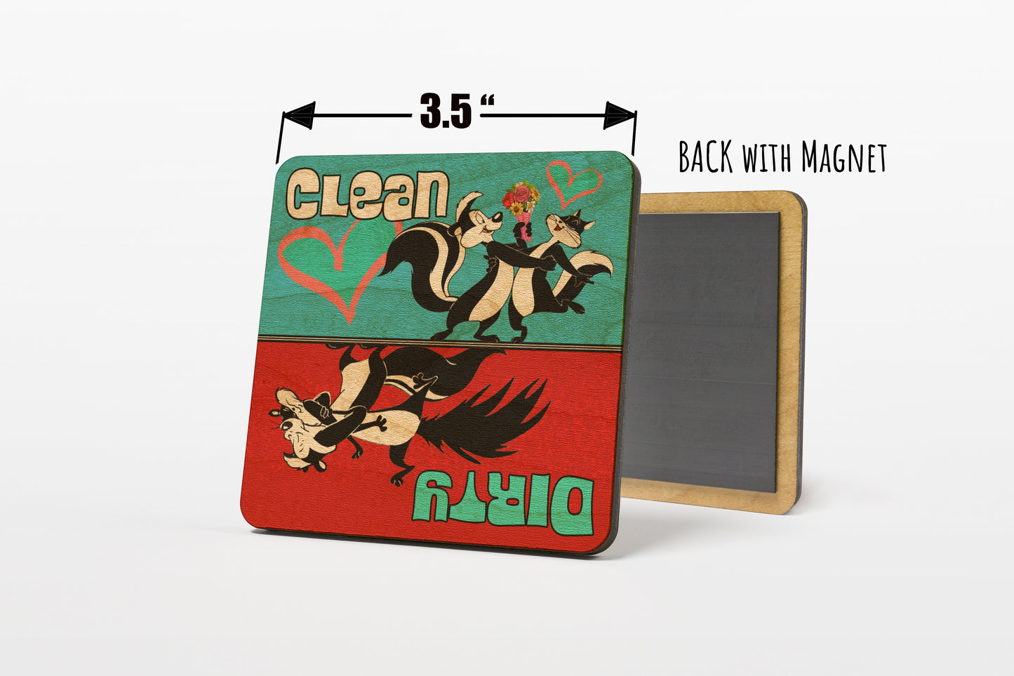 Pepe Le Pew Dirty Clean Dishwasher Magnet