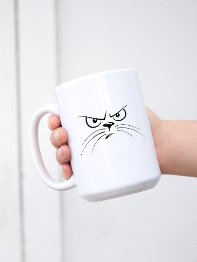 Angry Cat Face Mug