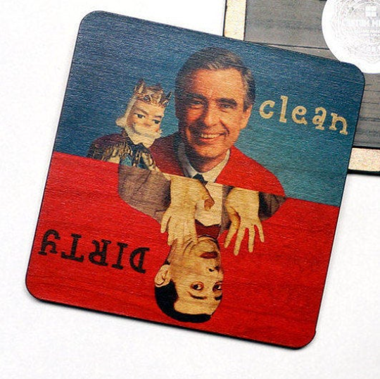 Mr. Rogers & Pee Wee Herman Dirty Clean Dishwasher Magnet