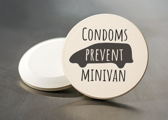 Condoms Prevent Minivans Car Coaster