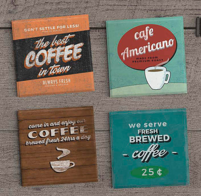 Vintage Coffee Design Coasters