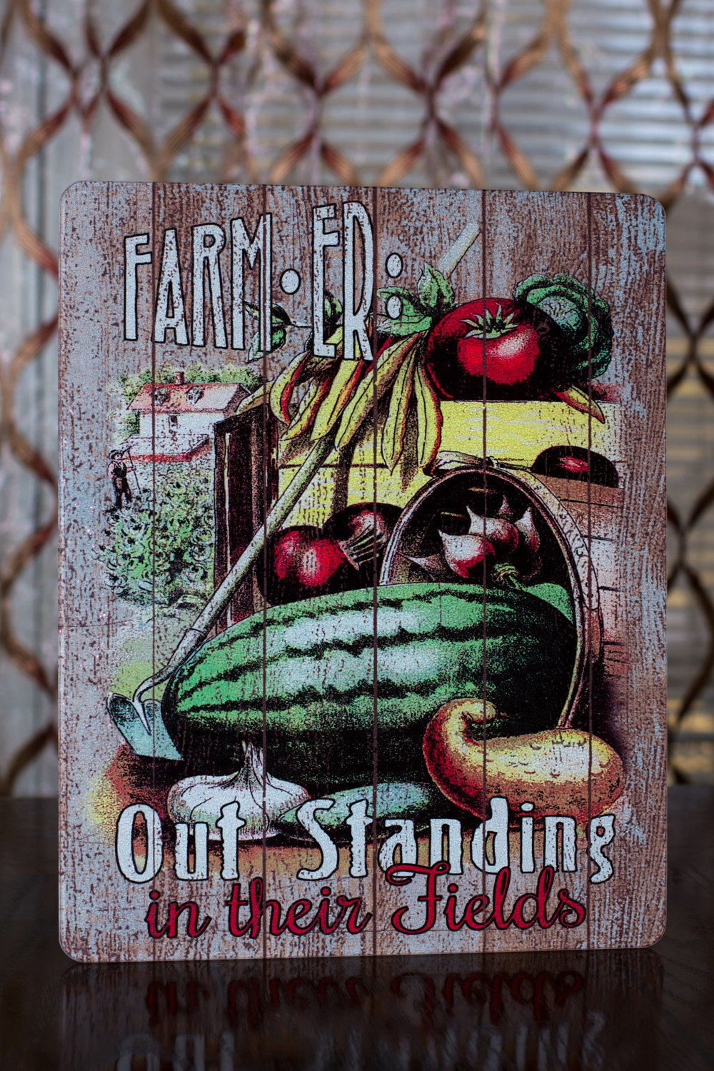 Vintage Farm Fruit Cutting Board