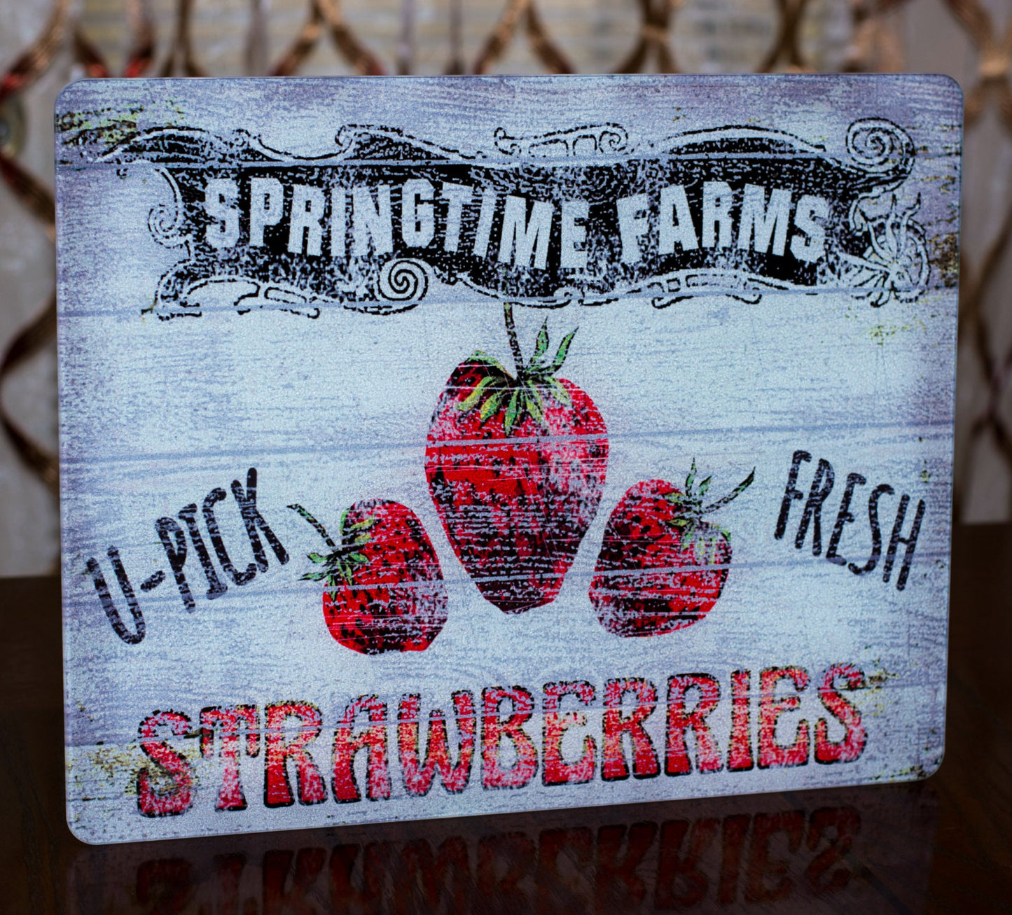 Strawberry Farm Kitchen Cutting Board