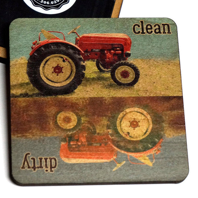 Red Tractor Dirty Clean Dishwasher Magnet