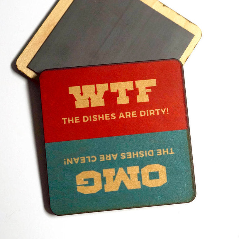 WTF / OMG Dirty Clean Dishwasher Magnet